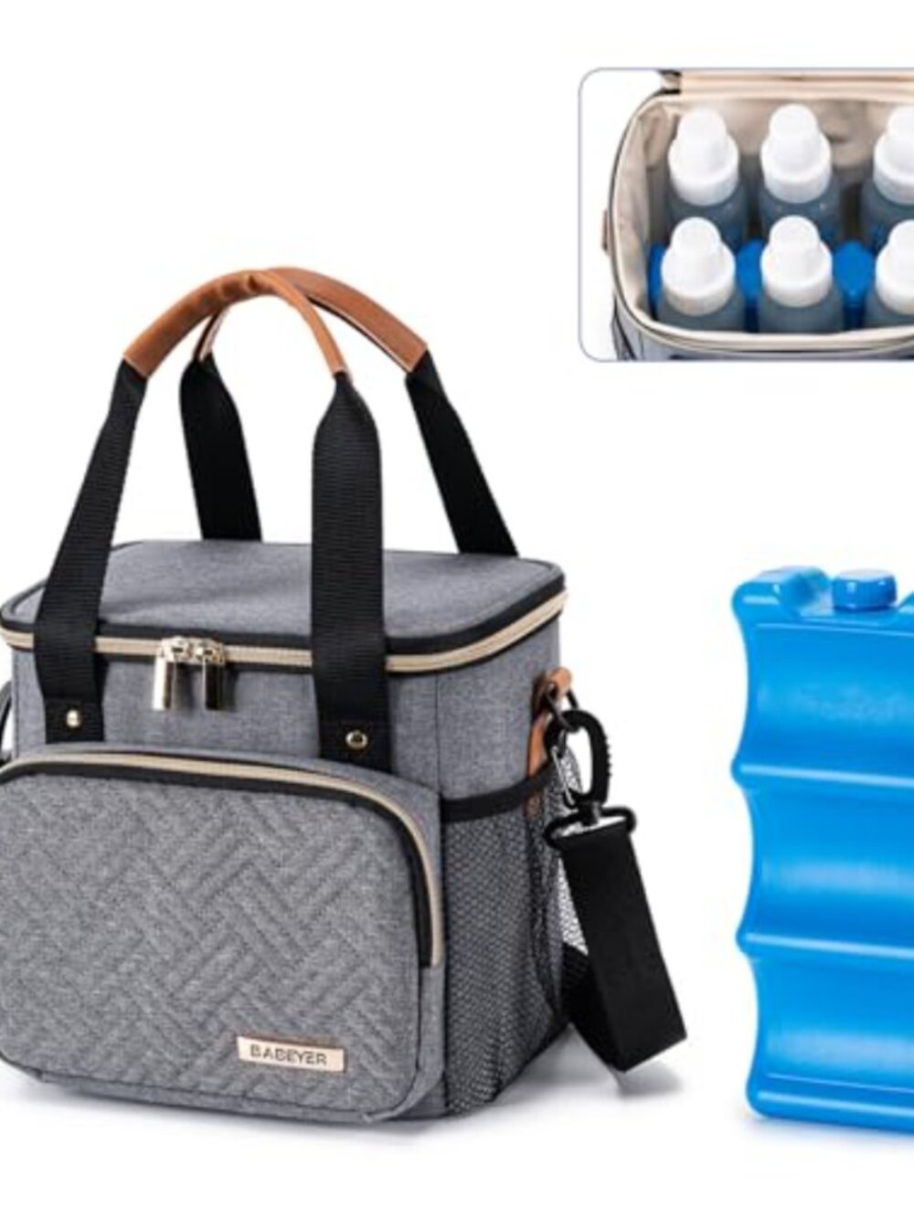 Breastmilk Cooler Bag Insulated Bottle Travel Tote with Ice Pack
